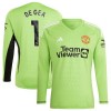 Officiële Voetbalshirt Doelman Manchester United De Gea 1 Thuis 2023-24 Lange Mouw - Heren